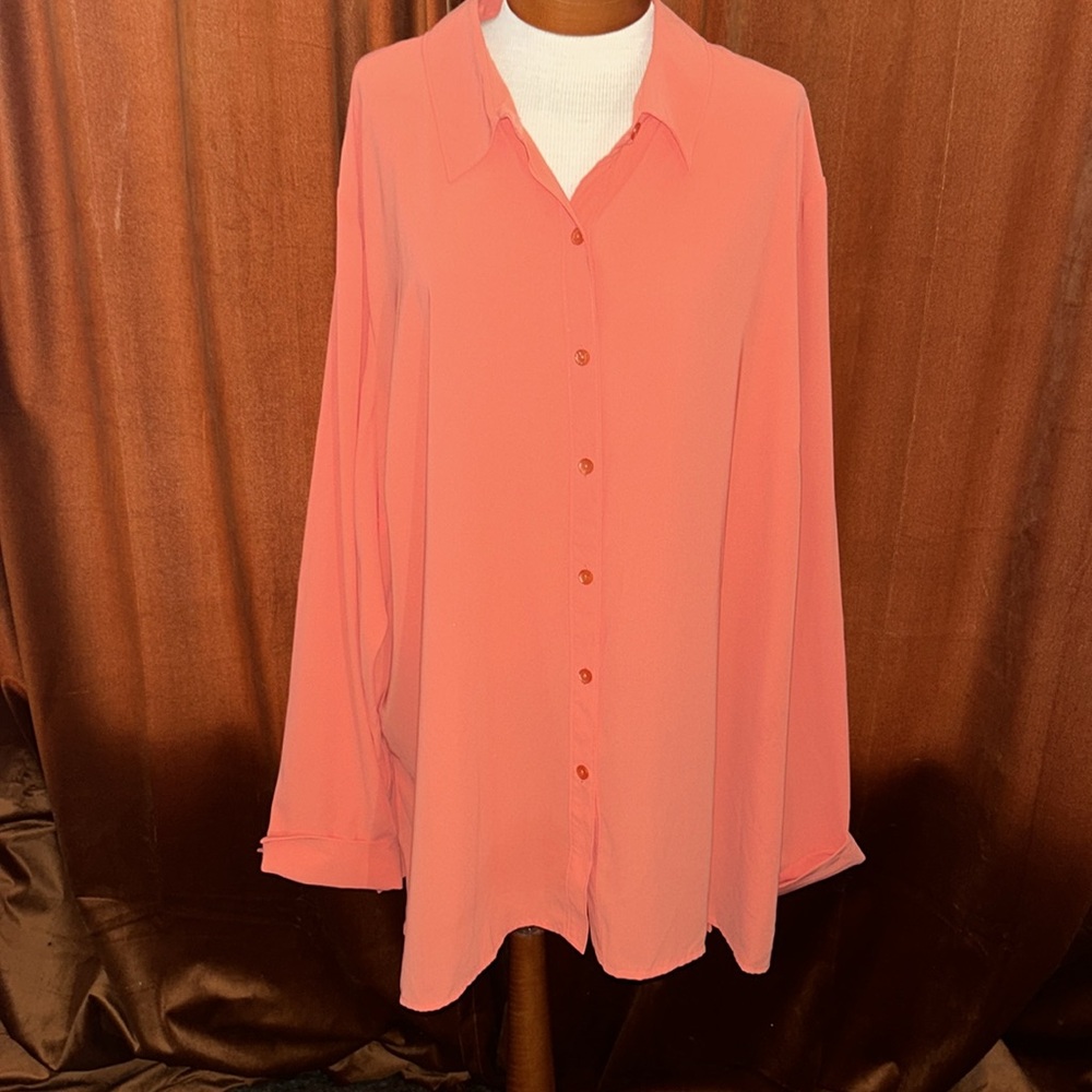 Ashley Stewart Blouse Long Sleeve Plus Size 26W
